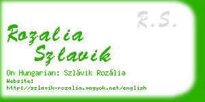 rozalia szlavik business card
