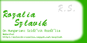 rozalia szlavik business card